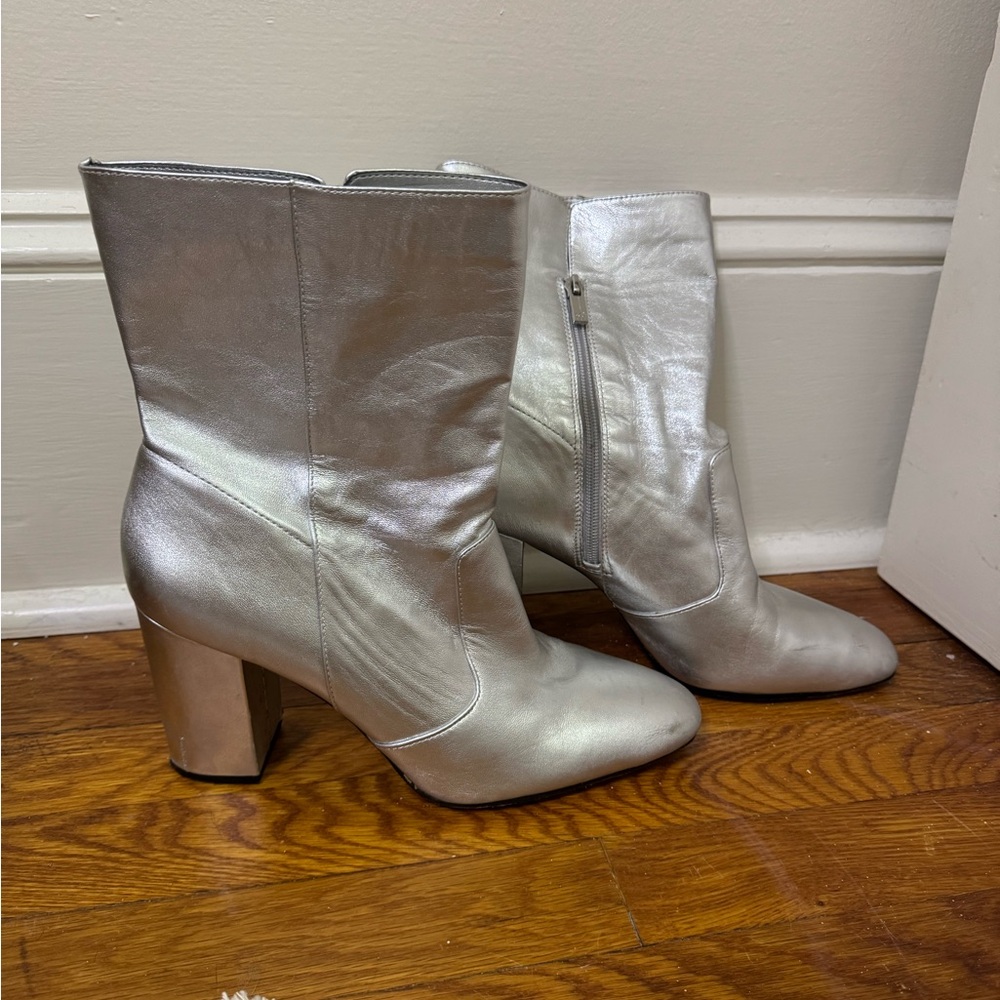 Jessica Simpson Silver Heeled Boots